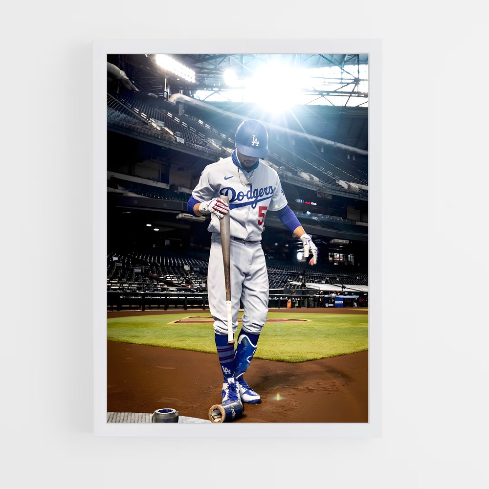 Poster Mookie betts traces – affiche Baseball (vue 3)
